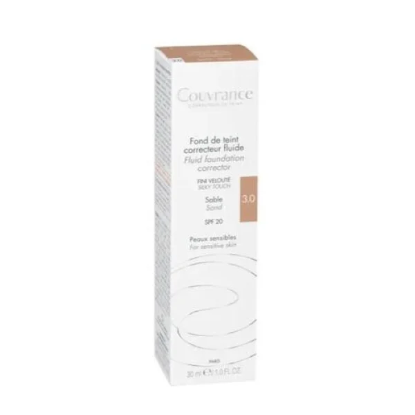Avene Couvrance Fluid korygujący 3.0 Sand, SPF 20, 30 ml