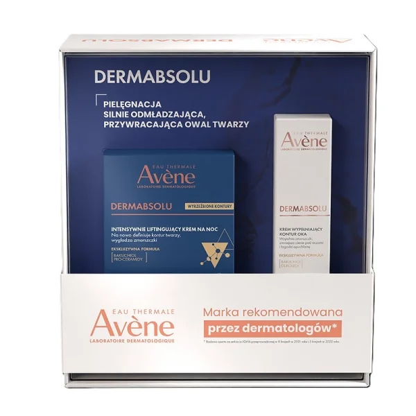 Zestaw Avene Dermabsolu na noc, intensywnie liftingujący krem na noc, 40 ml + krem wypełniający kontur oka, 15 ml