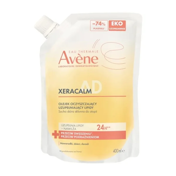 Avene Xeracalm A.D, olejek do mycia, uzupełniający lipidy olejek oczyszczający, zapas, 400 ml