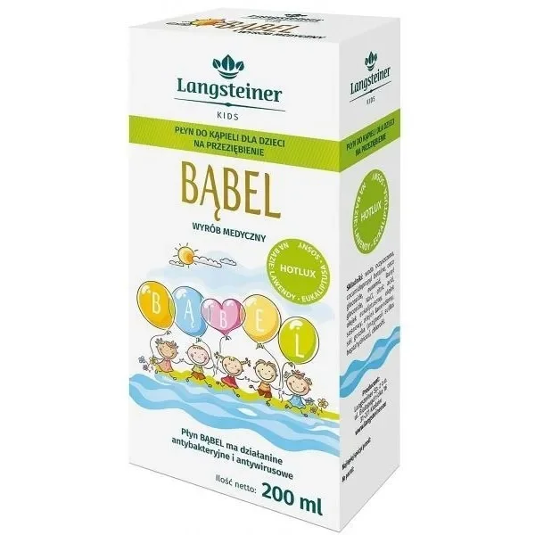 Langsteiner Hotlux Bąbel, płyn do kąpieli na przeziębienie dla dzieci, 200 ml