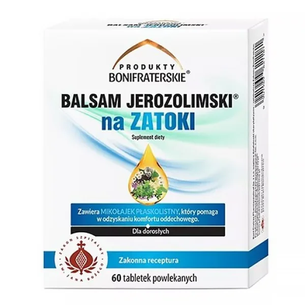 Produkty Bonifraterskie Balsam Jerozolimski na Zatoki, 60 tabletek powlekanych