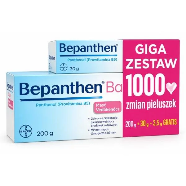 Bepanthen Baby, maść przeciw odparzeniom pieluszkowym dla niemowląt, 200 + 30 g