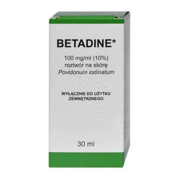 Betadine 100 mg/ml, roztwór na skórę, 30 ml (import równoległy Delfarma)