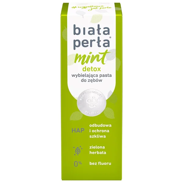Biała Perła Natural & White, wybielająca pasta do zębów, Mint Detox, 75 ml