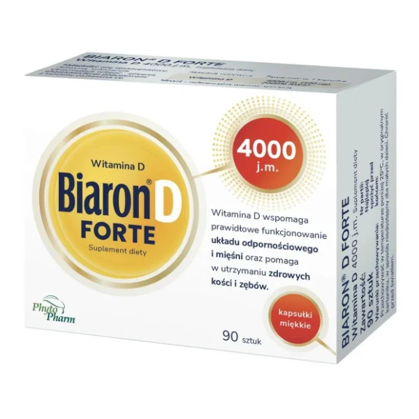 Biaron D Forte, witamina D 4000 j.m., 90 kapsułek