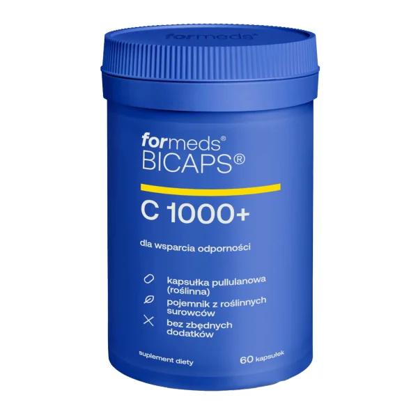 ForMeds BICAPS C 1000+, witamina C dla wsparcia odporności + bioflawonoidy cytrusowe, 60 kapsułek