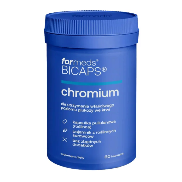 ForMeds BICAPS Chrominum, chrom 200 µg dla utrzymania prawidłowego poziomu glukozy we krwi, 60 kapsułek