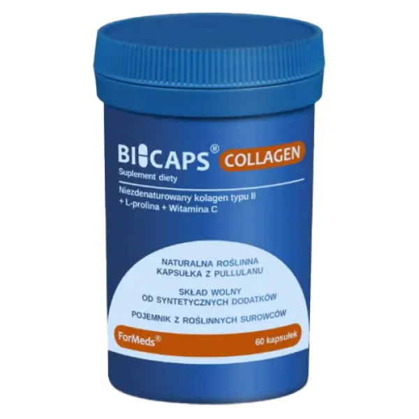 ForMeds BICAPS Collagen, niezdenaturowany kolagen typu II z L-proliną i witaminą C, 60 kapsułek