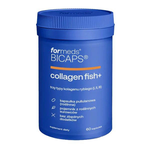 ForMeds BICAPS Collagen Fish+, zestaw 3 typów kolagenu rybiego (I, II, III), 60 kapsułek