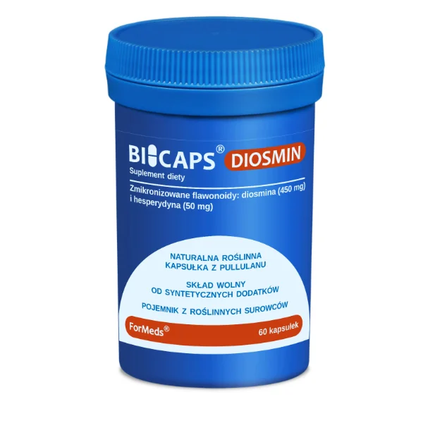 ForMeds BICAPS Diosmin, diosmina 450 mg + hesperydyna 50 mg dla zdrowia naczyń żylnych, 60 kapsułek