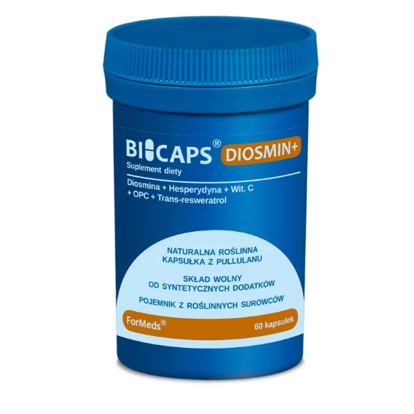 ForMeds BICAPS Diosmin+, diosmina + hesperydyna + OPC + witamina C + trans-resweratrol, 60 kapsułek
