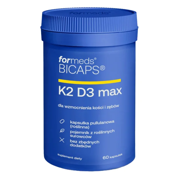 ForMeds BICAPS K2 D3 Max, wysoka dawka witaminy K2 i witaminy D3, 60 kapsułek
