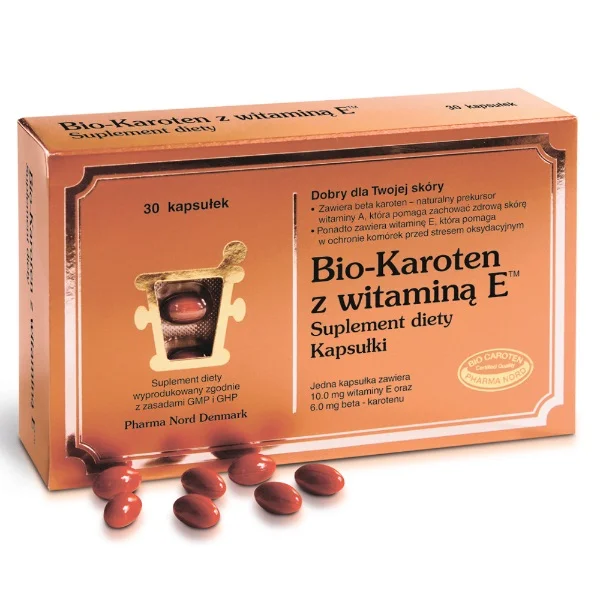 Bio-Karoten + witamina E, 30 kapsułek