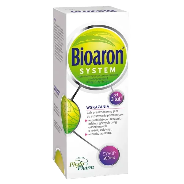 Bioaron System (1920 mg + 51 mg)/ 5 ml, syrop dla dzieci od 3 lat i dorosłych, 200 ml