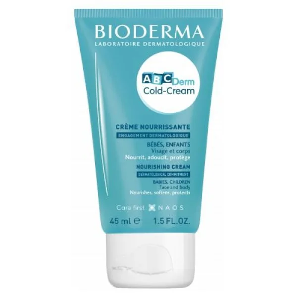 Bioderma ABCDerm Cold Cream, ochronny krem natłuszczający dla dzieci i niemowląt, do twarzy i ciała, 45 ml