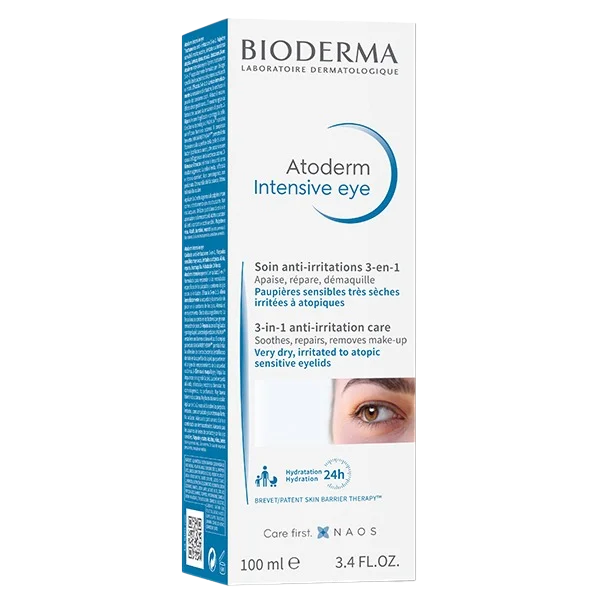 Bioderma Atoderm Intensive Eye, pielęgnacja podrażnionej skóry powiek 3w1, 100 ml