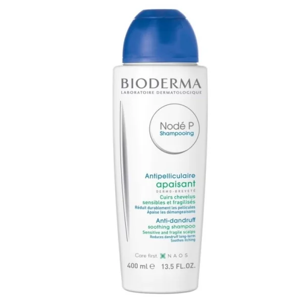 Bioderma Nodé P Shampooing Apaisant, kojący szampon przeciwłupieżowy do wrażliwej skóry głowy, 400 ml