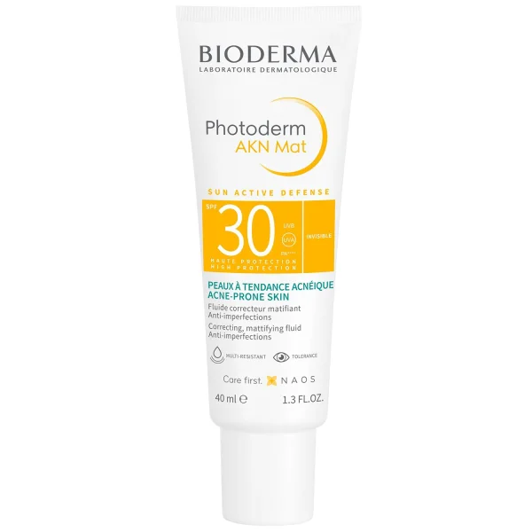 Bioderma Photoderm AKN Mat, ochronny krem do twarzy, skóra tłusta i mieszana, SPF 30, 40 ml