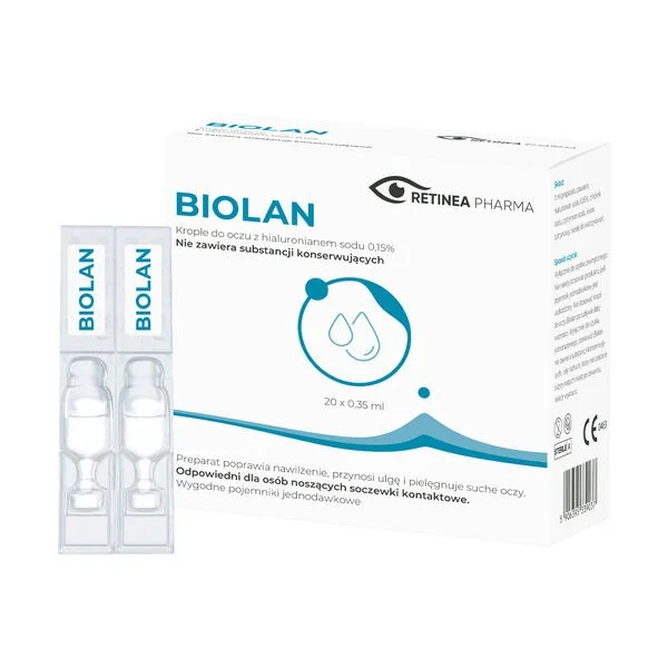 Biolan 0,15%, krople do oczu, ampułki, 20x0,35 ml