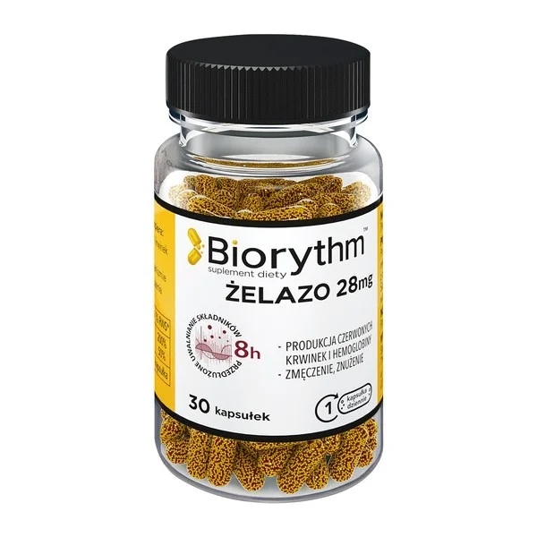 Biorythm Żelazo 28 mg, 30 kapsułek