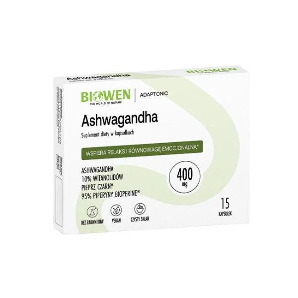 Biowen Ashwagandha,  15 kapsułek