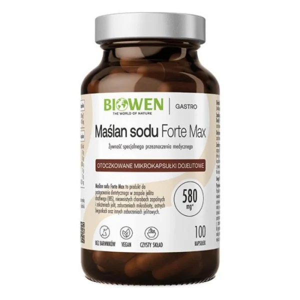 Biowen Maślan Sodu Forte Max 580 mg, 100 kapsułek dojelitowych