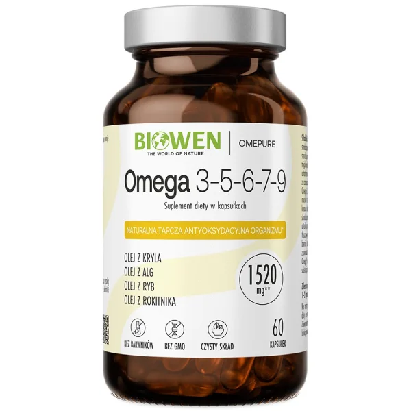 Biowen Omega 3-5-6-7-9, 60 kapsułek