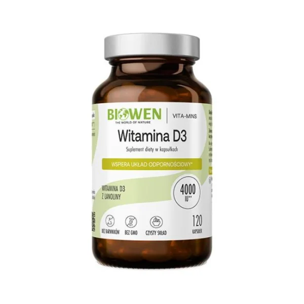 Biowen Witamina D3 4000 IU, 120 kapsułek