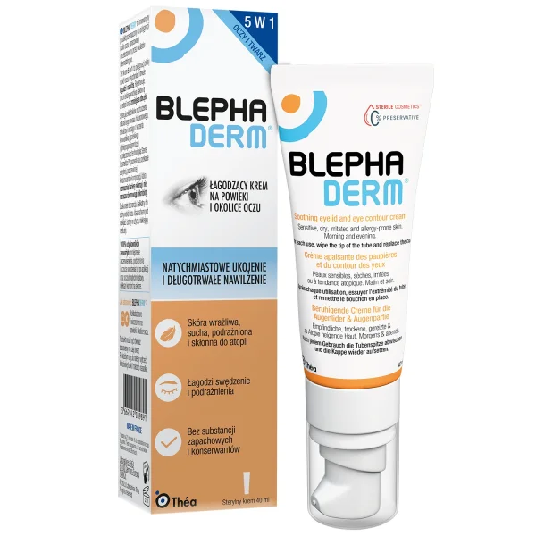 Blephaderm, łagodzący krem na powieki i okolice oczu, 40 ml
