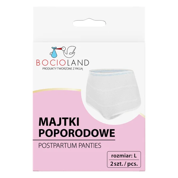Bocioland, majtki poporodowe, siateczkowe, rozmiar L, 2 sztuki