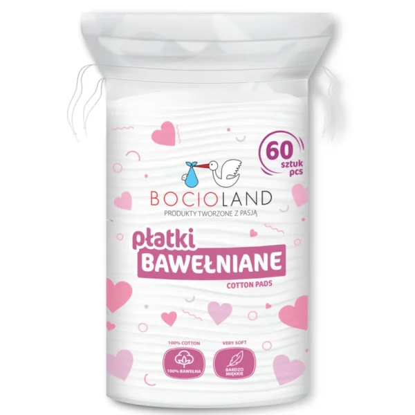 Bocioland, płatki bawełniane, 60 sztuk