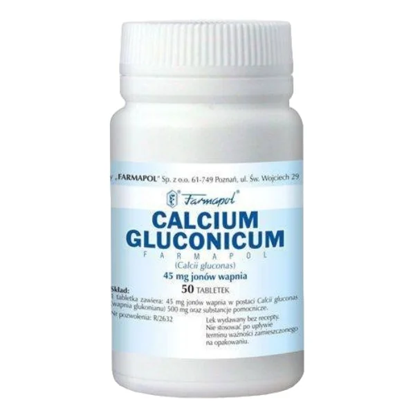 Calcium Gluconicum Farmapol 45 mg, 50 tabletek