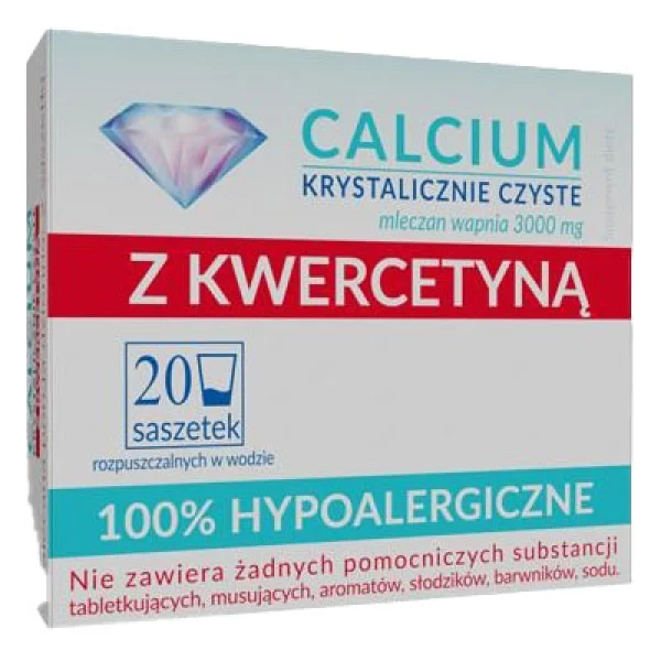 Calcium Hypoalergiczne Krystalicznie Czyste z Kwercetyną, 20 saszetek