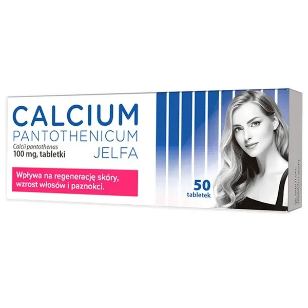 Calcium Pantothenicum Jelfa 100 mg, 50 tabletek
