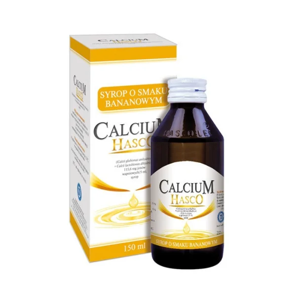 Calcium Hasco 115,6 mg/ 5 ml, syrop, smak bananowy, 150 ml