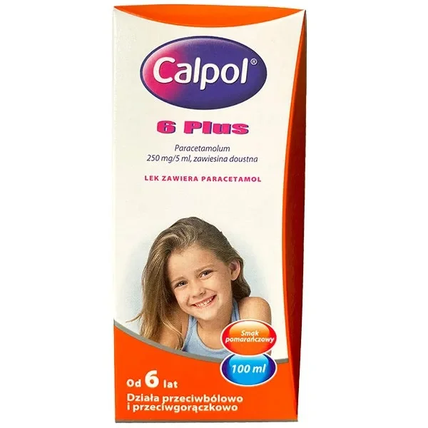 Calpol 6 Plus 250 mg/ 5ml, zawiesina doustna dla dzieci od 6 lat i dorosłych, 100 ml