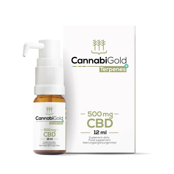 CannabiGold Terpenes+ 500 mg CBD, olej z konopi, 12 ml