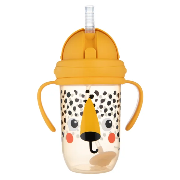 Canpol Babies, kubek niekapek z rurką z odważnikiem, BabiesBoo, gepard, od 6 miesiąca, 270 ml
