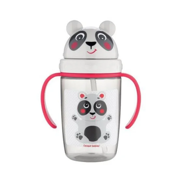 Canpol Babies Kubek z rurką silikonową Hello Little Panda, 56/500, 400 ml
