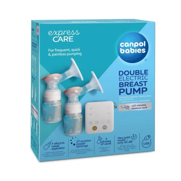 Canpol Babies Express Care, podwójny laktator elektryczny z aspiratorem do nosa