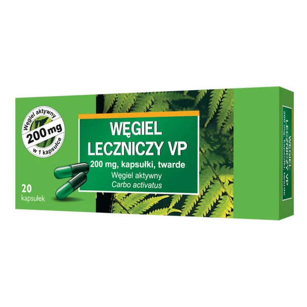 Węgiel leczniczy VP 200 mg, 20 kapsułek