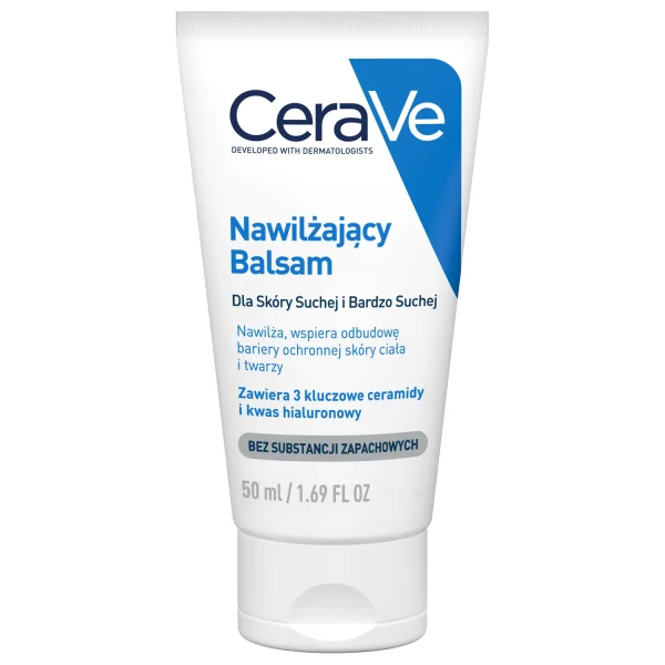 CeraVe, balsam nawilżający do twarzy i ciała z ceramidami, skóra sucha i bardzo sucha, 50 ml
