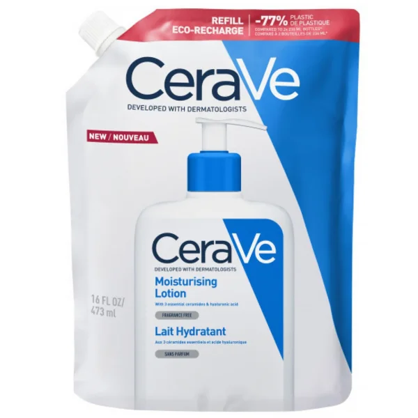 CeraVe, emulsja nawilżająca, skóra sucha i bardzo sucha, zapas, 473 ml
