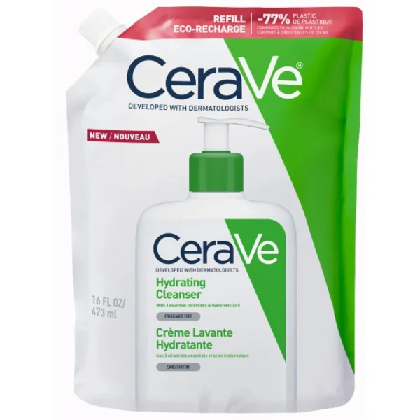 CeraVe, emulsja nawilżająca do mycia, skóra normalna i sucha, zapas, 473 ml