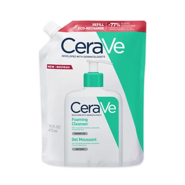CeraVe, oczyszczający żel do mycia z ceramidami, skóra normalna i tłusta, zapas, 473 ml
