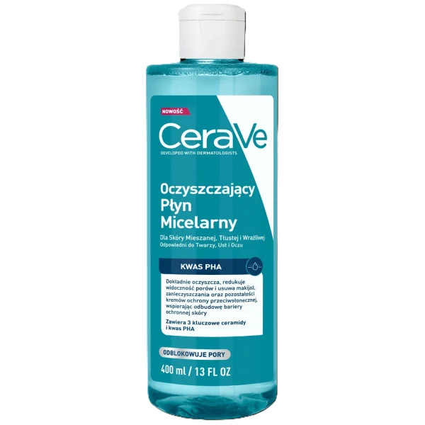 CeraVe, oczyszczający płyn micelarny, 400 ml