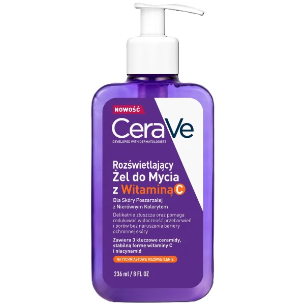 CeraVe, rozświetlający żel do mycia z witaminą C, 236 ml