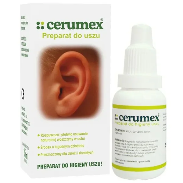 Cerumex, preparat do higieny uszu, 15 ml