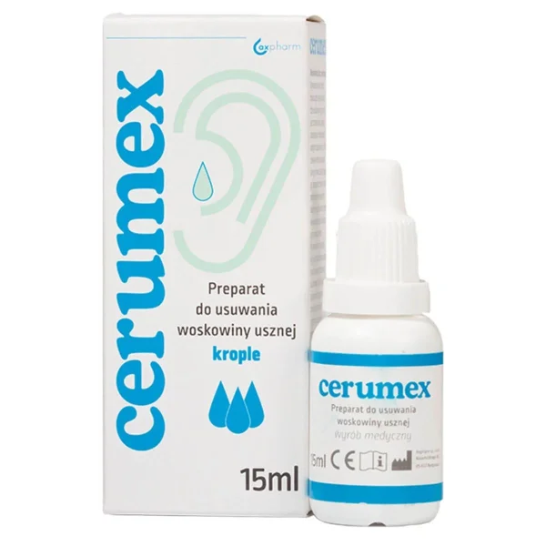 Cerumex, preparat do  usuwania woskowiny usznej, krople, 15 ml