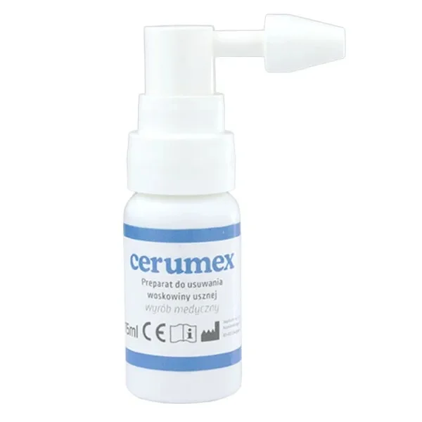 Cerumex, preparat do usuwania woskowiny usznej, spray, 15 ml